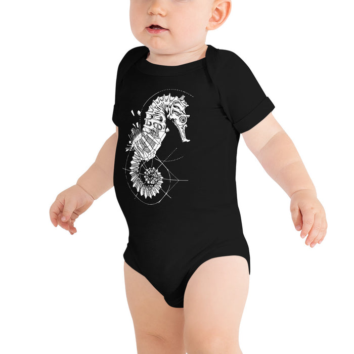 Unisex Seahorse Silver Star Onesie - Baby