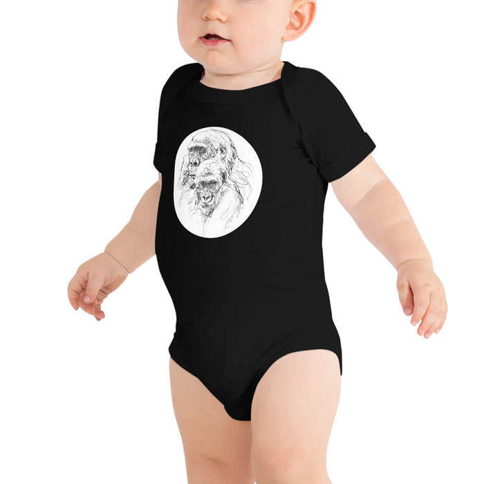 Unisex Gorilla Silver Star Onesie - Baby