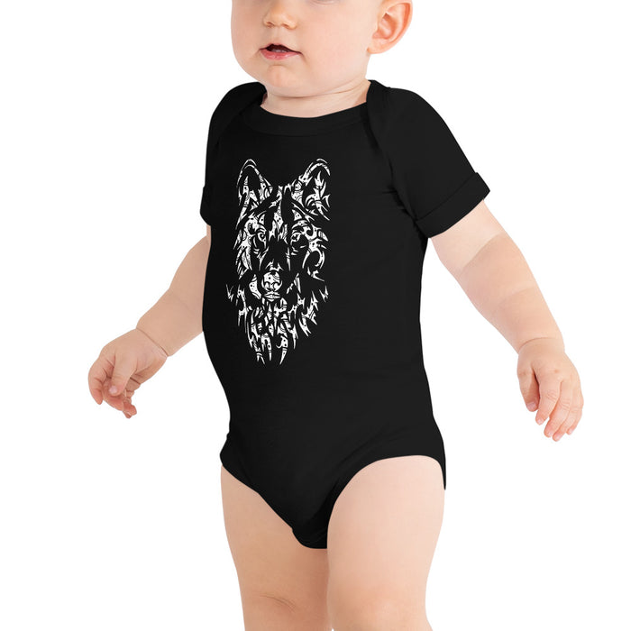 Unisex Wolf Silver Star Onesie - Baby