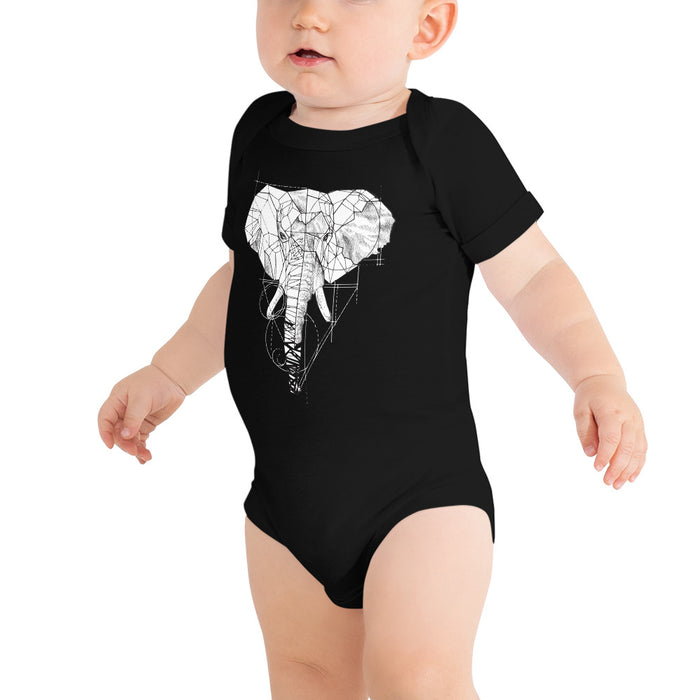 Unisex Elephant Silver Star Onesie - Baby