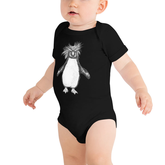 Unisex Penguin Silver Star Onesie - Baby