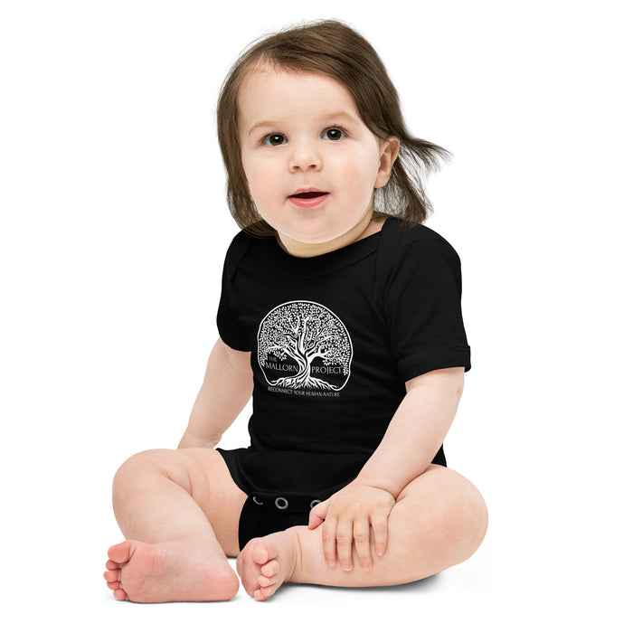 The Mallorn Project® Black/White Logo Unisex Silver Star Onesie - Baby