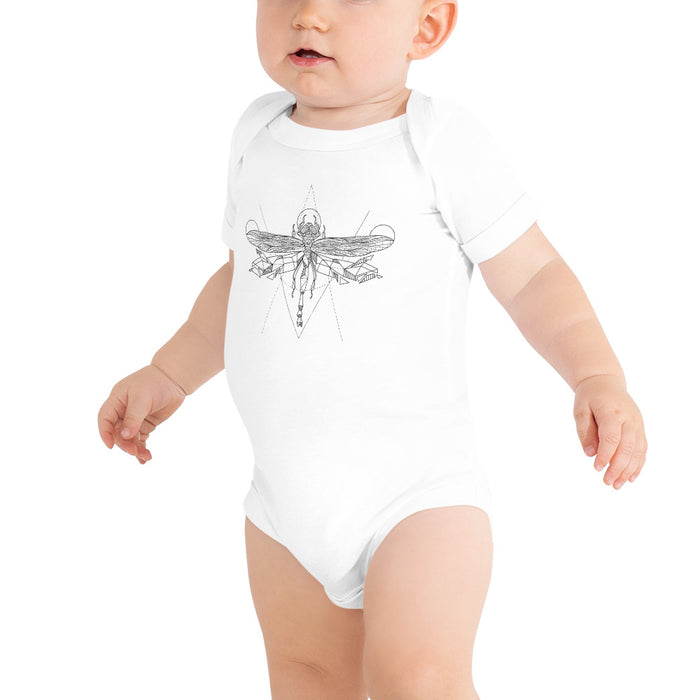 Unisex Dragonfly Silver Star Onesie - Baby
