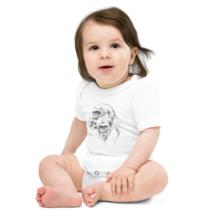 Unisex Gorilla Silver Star Onesie - Baby
