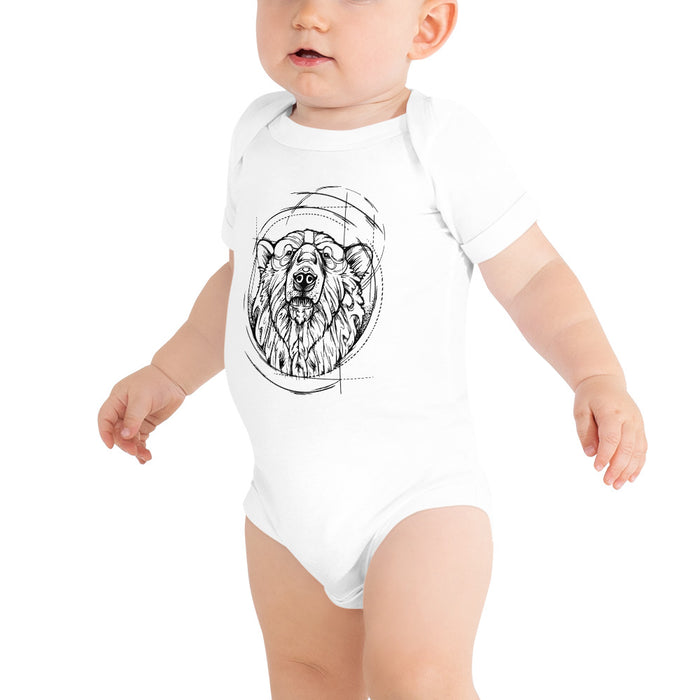 Unisex Polar Bear Silver Star Onesie - Baby