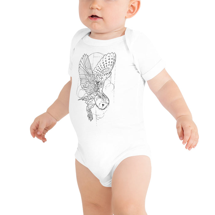 Unisex Owl Silver Star Onesie - Baby