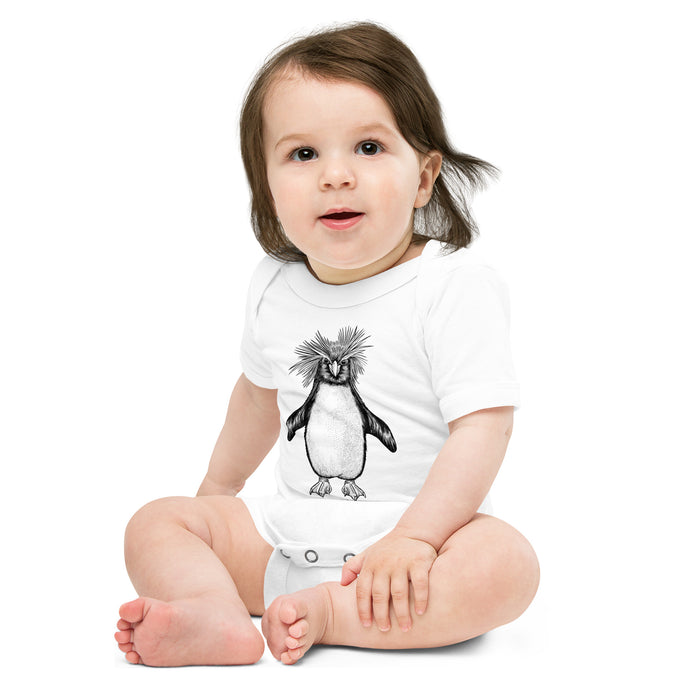 Unisex Penguin Silver Star Onesie - Baby