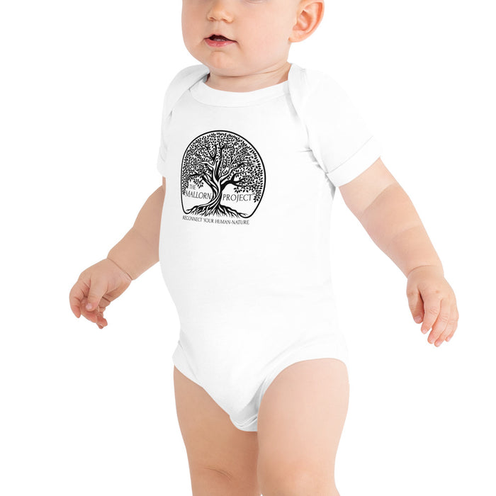 The Mallorn Project® Black/White Logo Unisex Silver Star Onesie - Baby