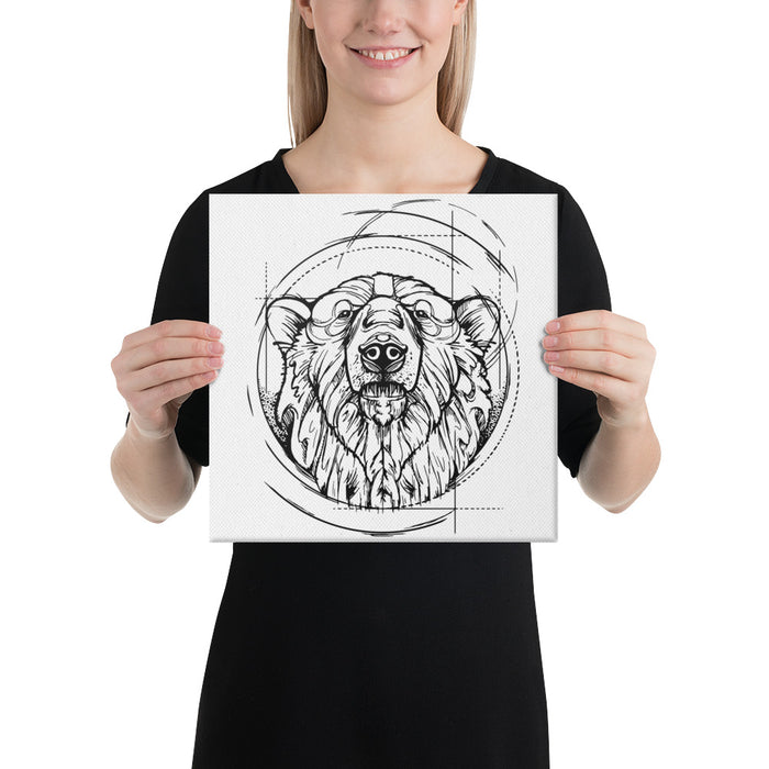 Polar Bear Bronze Star Canvas