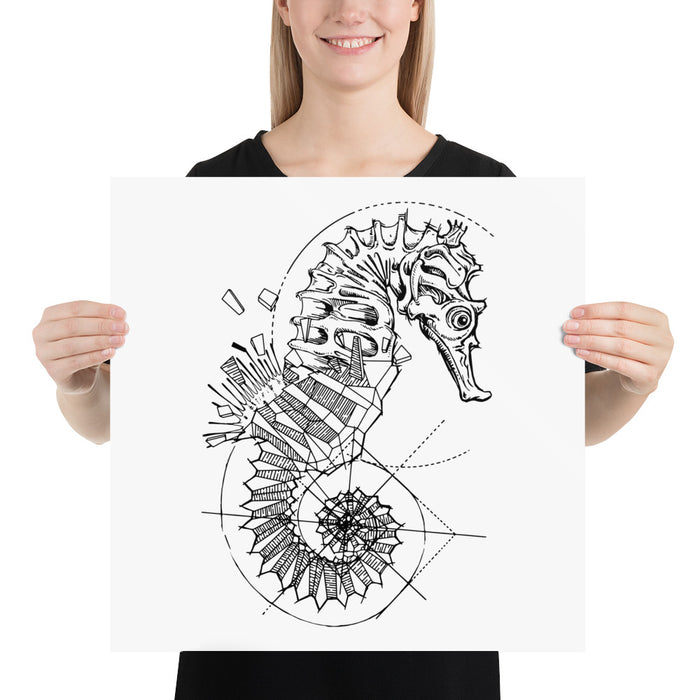 Seahorse Bronze Star Poster