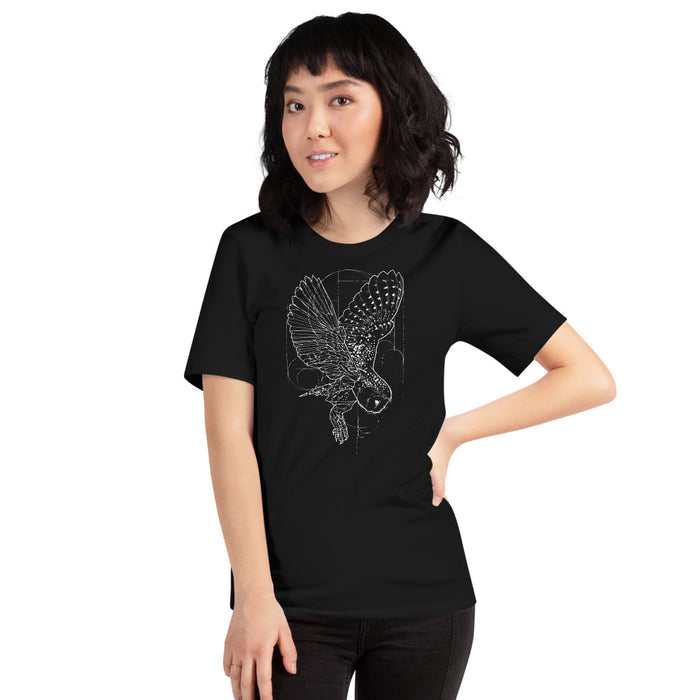 Unisex Owl Silver Star T-Shirt - Adult
