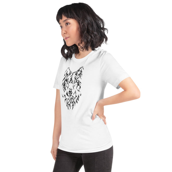 Unisex Wolf Silver Star T-Shirt - Adult