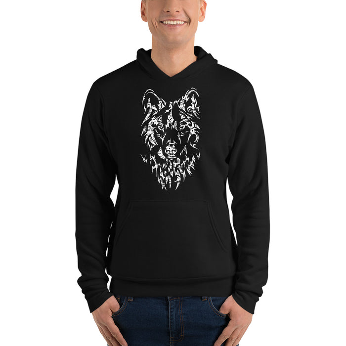 Unisex Wolf Silver Star Hoodie - Adult
