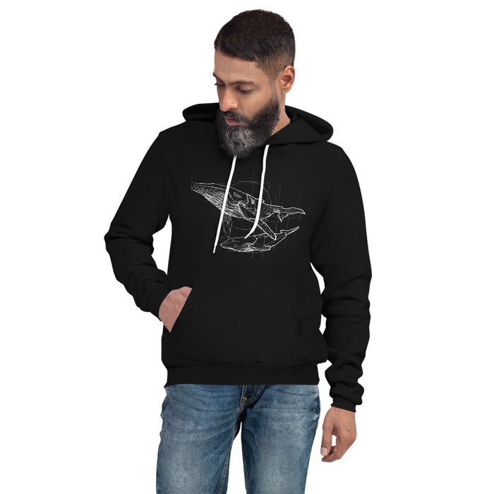 Unisex Whale Silver Star Hoodie - Adult