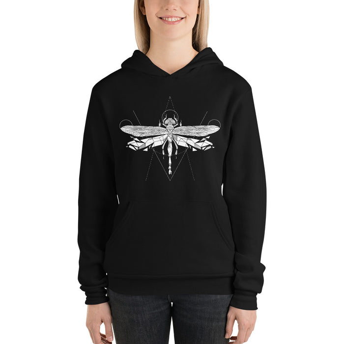 Unisex Dragonfly Silver Star Hoodie - Adult