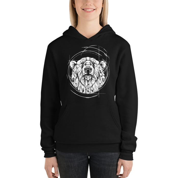 Unisex Polar Bear Silver Star Hoodie - Adult