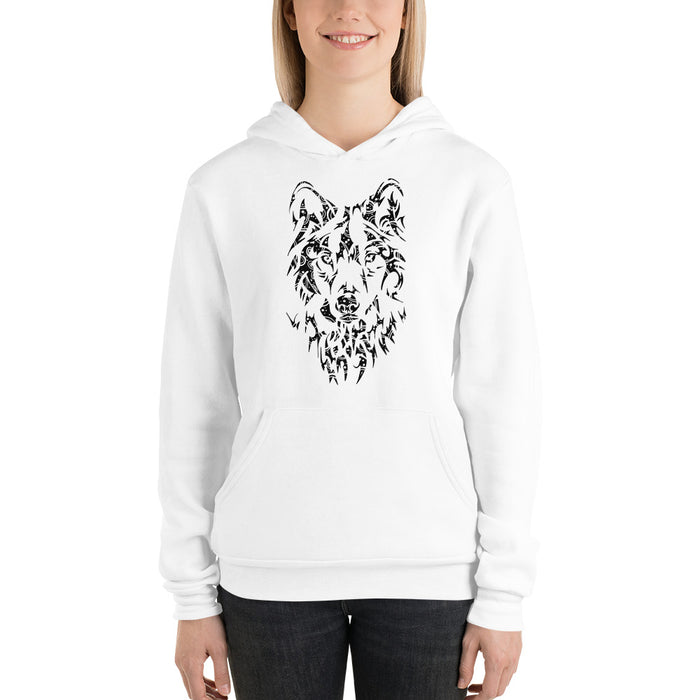 Unisex Wolf Silver Star Hoodie - Adult