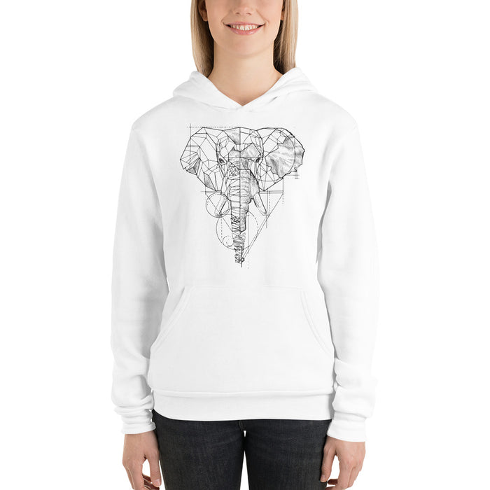 Unisex Elephant Silver Star Hoodie - Adult