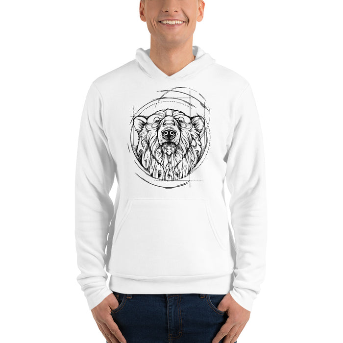 Unisex Polar Bear Silver Star Hoodie - Adult