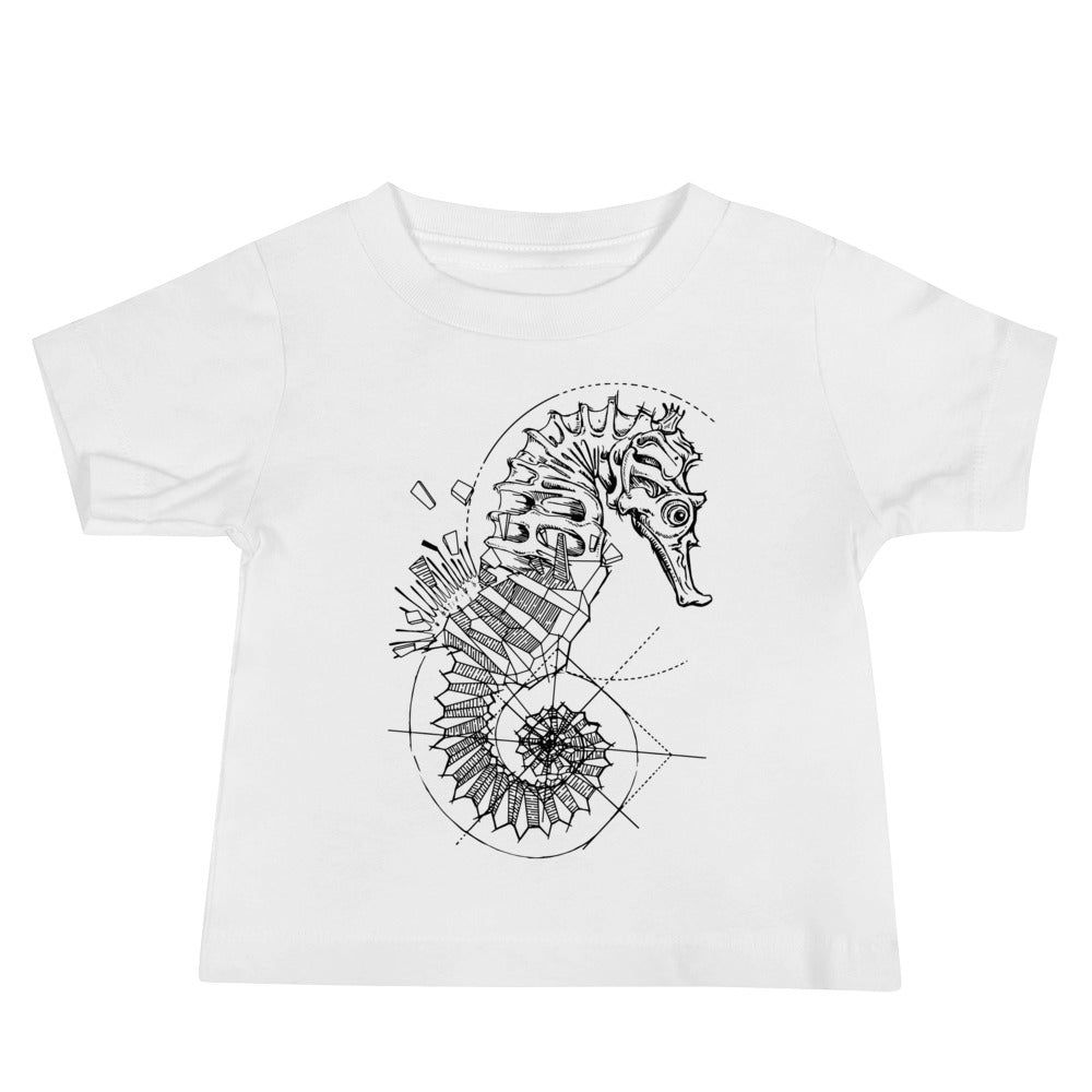 Unisex Seahorse Silver Star T-Shirt - Baby