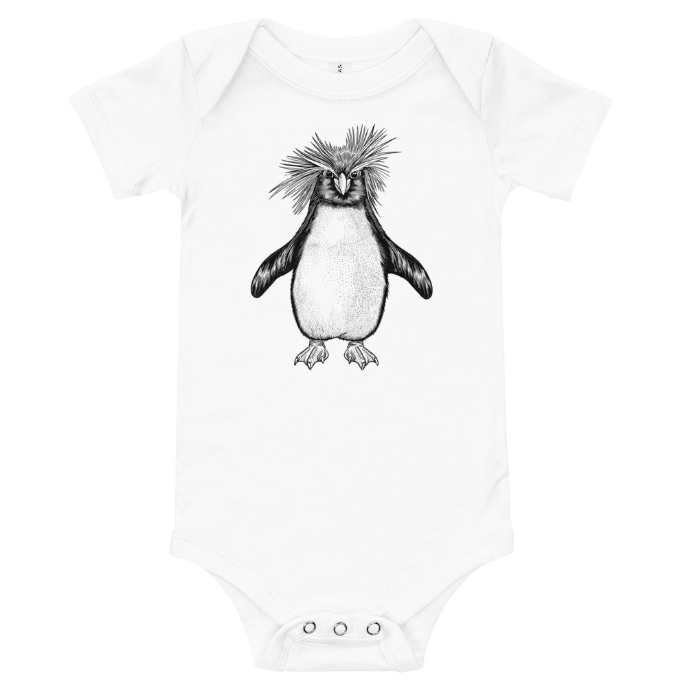 Unisex Penguin Silver Star Onesie - Baby