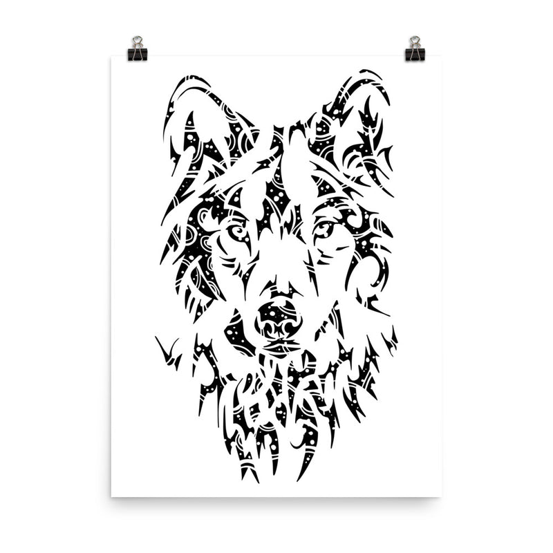 Wolf Bronze Star Poster