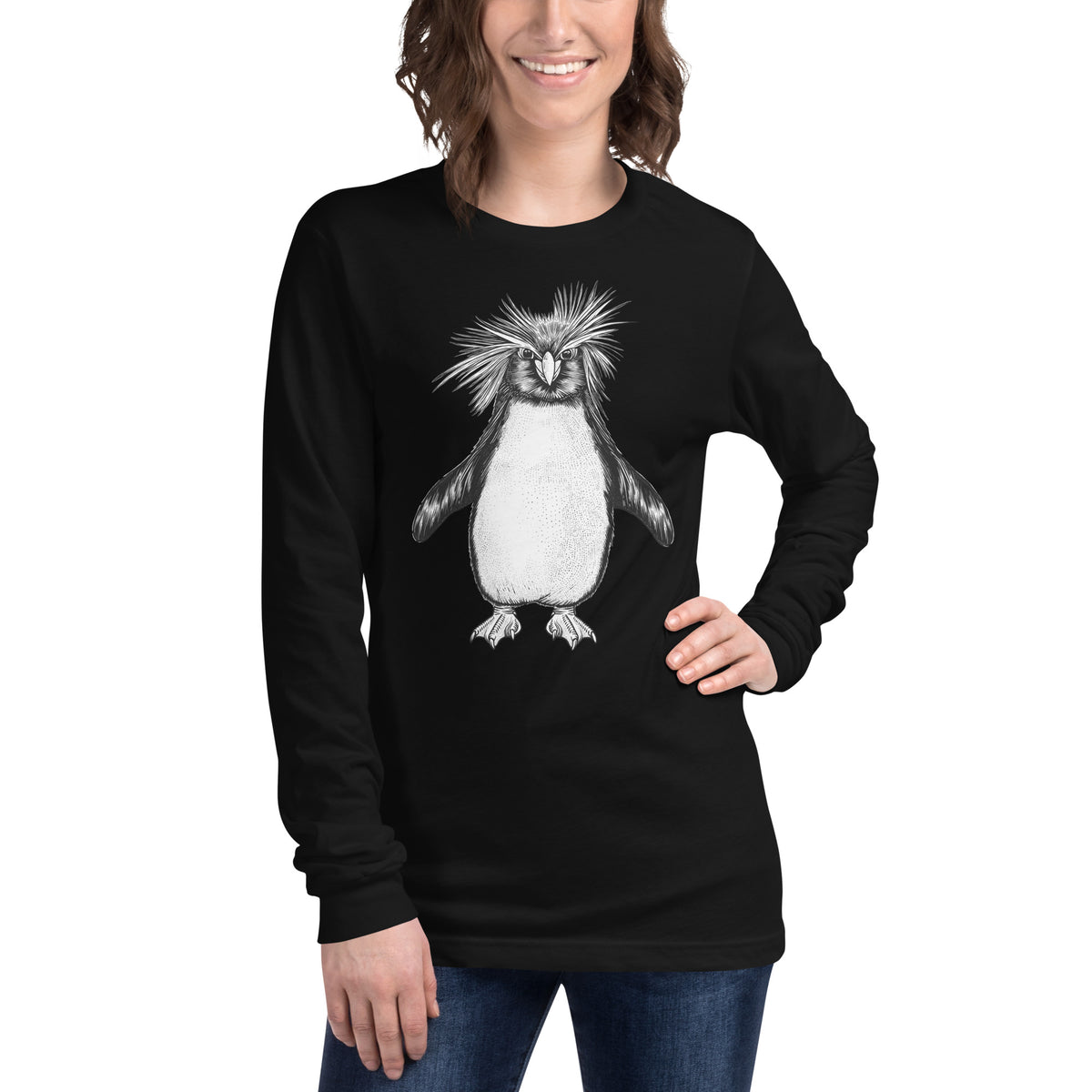 Unisex Penguin Silver Star Long-Sleeve - Adult