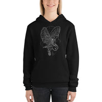 Unisex Owl Silver Star Hoodie - Adult