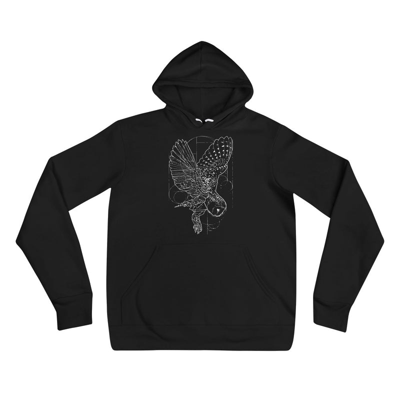 Unisex Owl Silver Star Hoodie - Adult
