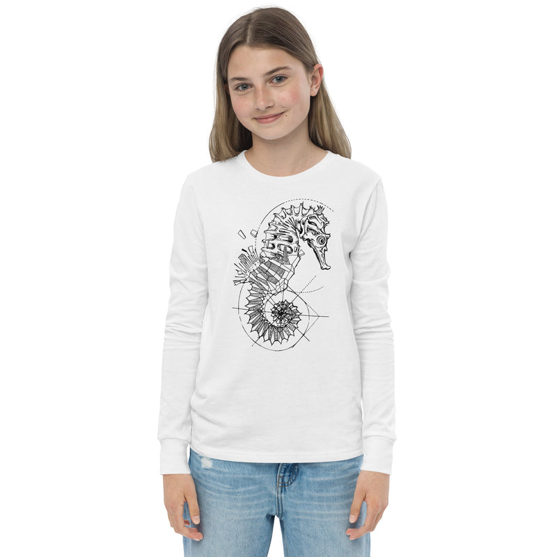 Unisex Seahorse Silver Star Long-Sleeve - Youth