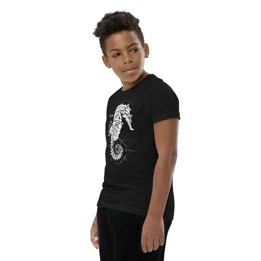 Unisex Seahorse Silver Star T-Shirt - Youth